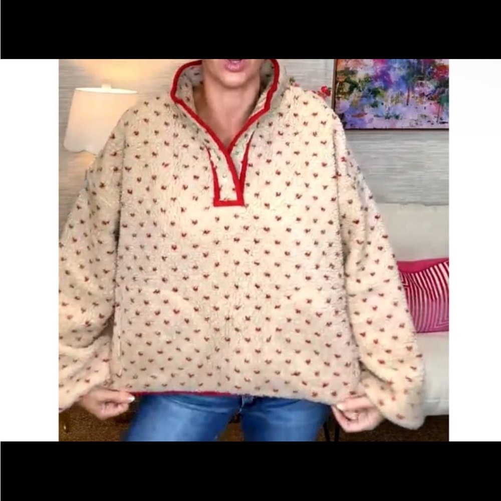 Wishlist Beige And Red Patterned Pullover - image 2